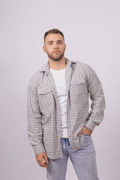 Рубашка Nadex 01-093812/435-24 серо-черный - фото 1