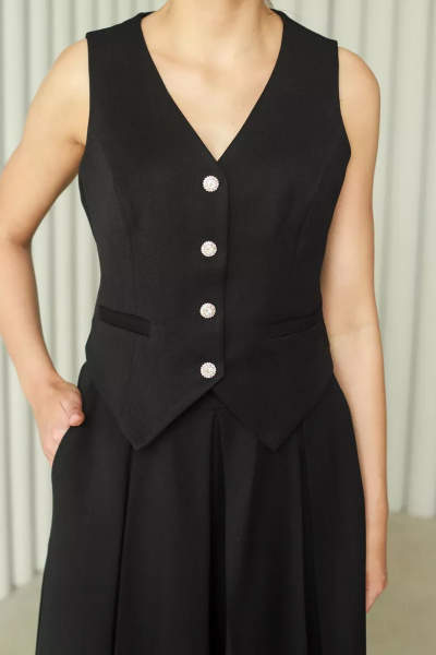 Жилет женский короткий из текстиля для офисных и праздничных образов Tammi 3т83-24/3 - фото 2