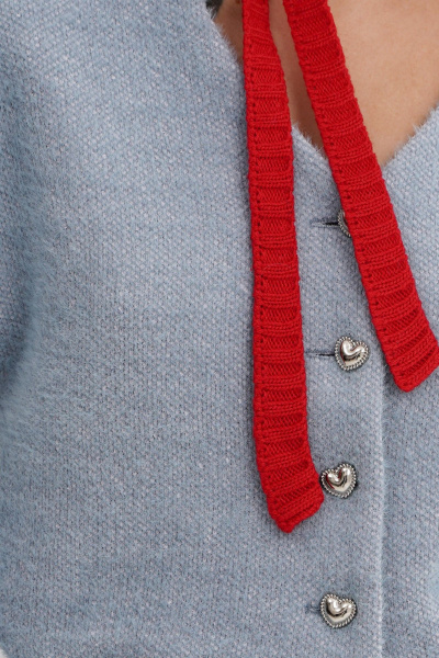 Демисезонный костюм двоий из трикотажа: бомбер и юбка PiRS 5772 голубой - фото 7