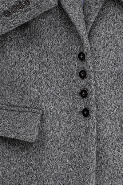 Костюм-двойка из пальтовой ткани оверсайз жакет и мини-юбка PiRS 5787 серый - фото 5