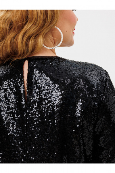 Платье из пайеток с сеткой, классический А-силуэт BRELA 2378.1 черный - фото 9