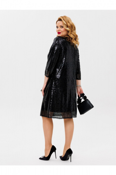 Платье из пайеток с сеткой, классический А-силуэт BRELA 2378.1 черный - фото 8