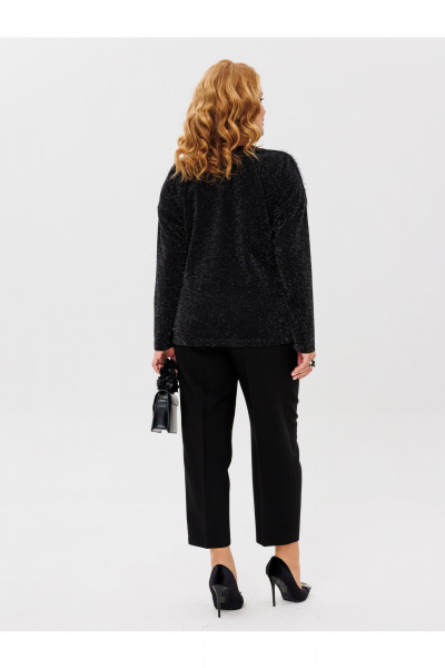 Черная блуза с эффектом травки и люрексом BRELA 2326.5 черный - фото 4