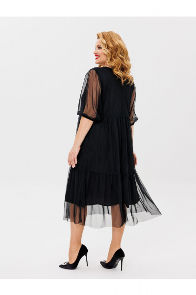 Черное платье из сетки с воланами и блестками BRELA 212480.5 черный - фото 2