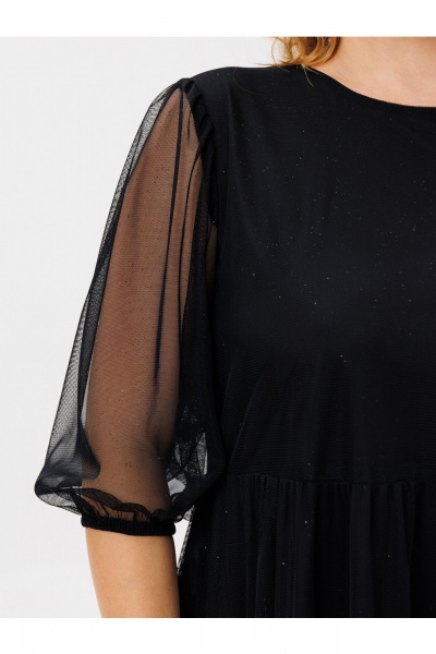 Черное платье из сетки с воланами и блестками BRELA 212480.5 черный - фото 7