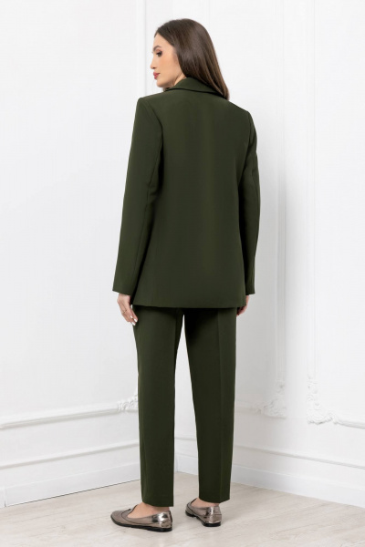 Пиджак прямого силуэта с отрезными бочками и легким приталиванием Gold Style 2675 хаки - фото 6