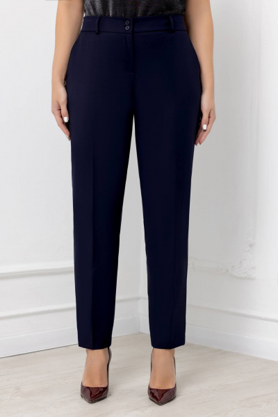 Брючный костюм с жакетом и брюками с анималистичным принтом Gold Style 2675 темно-синий - фото 11