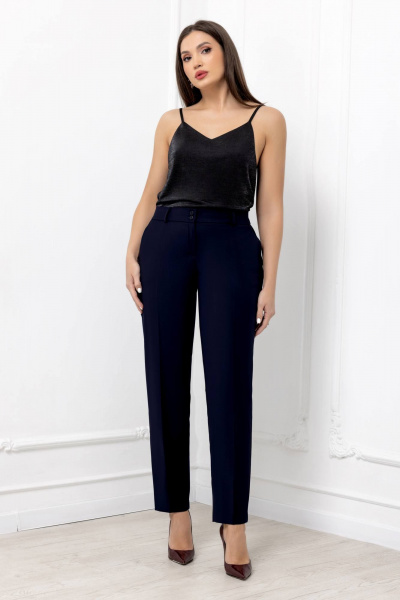 Брючный костюм с жакетом и брюками с анималистичным принтом Gold Style 2675 темно-синий - фото 10