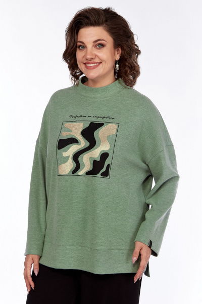 Джемпер с воротником стойка и дизайнерской печатью Jurimex 3252 - фото 5