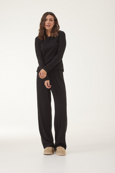 Джемпер и брюки из трикотажа для повседневного стиля T.N.D М436/1 черный - фото 4