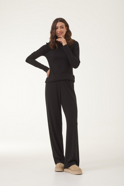 Джемпер и брюки из трикотажа для повседневного стиля T.N.D М436/1 черный - фото 1