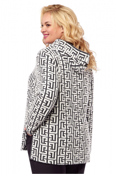 Джемпер свободного кроя с капюшоном из трикотажа LaKona 11651 черно-белый - фото 4