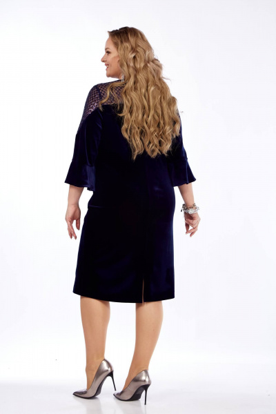 Платье из бархата с гипюром и пайетками для ярких событий Элль-стиль 2346 - фото 6