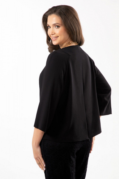 Блуза с потайной молнией и драпировкой для повседневного стиля Golden Valley 2117-1 черный - фото 2
