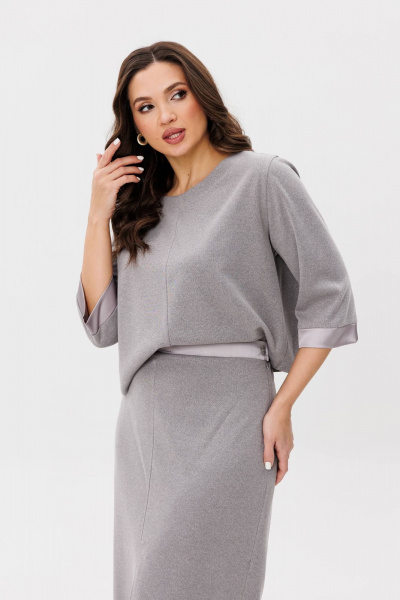 Костюм с юбкой из трикотажа с меланжевым эффектом Fantazia Mod 4898 - фото 6