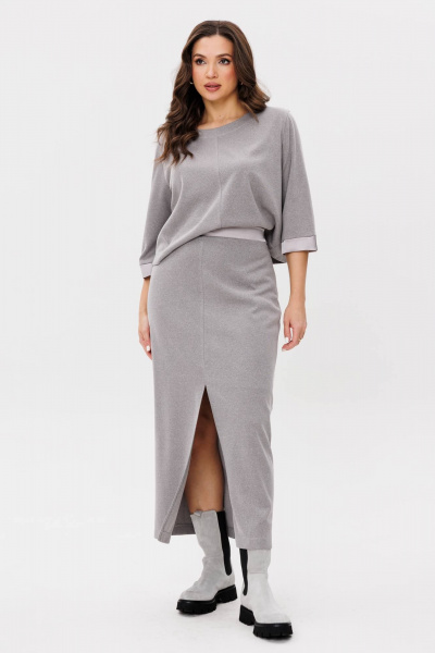 Костюм с юбкой из трикотажа с меланжевым эффектом Fantazia Mod 4898 - фото 2