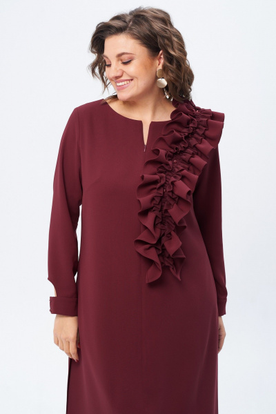 Платье с рюшей и оборками из костюмной ткани Angelina & Сompany 1193 - фото 9