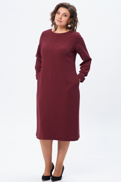 Платье с рюшей и оборками из костюмной ткани Angelina & Сompany 1193 - фото 8