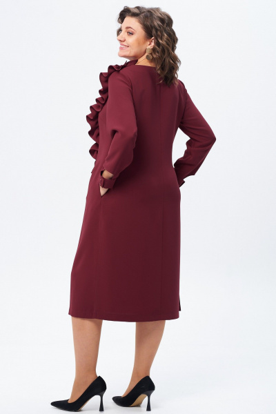 Платье с рюшей и оборками из костюмной ткани Angelina & Сompany 1193 - фото 6