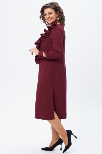 Платье с рюшей и оборками из костюмной ткани Angelina & Сompany 1193 - фото 4