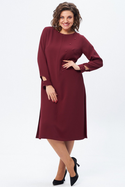 Платье с рюшей и оборками из костюмной ткани Angelina & Сompany 1193 - фото 3