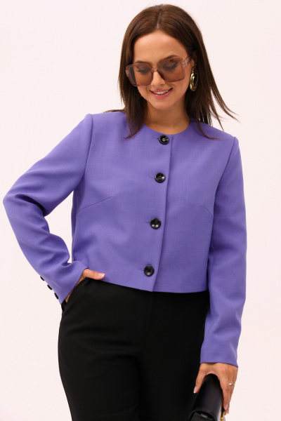 Укороченный жакет из однотонной ткани в стиле casual Angelina & Сompany 1195 - фото 7