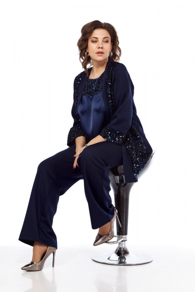 Брюки, жакет, топ VI ORO VR-1161 королевский_синий - фото 7