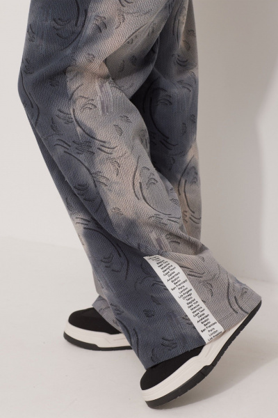 Комплект из серых брюк и свитшота в стиле спорт-шик из трикотажа BegiModa 3079 синий дым - фото 6