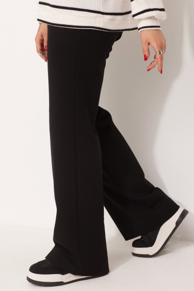 Клёш брюки из трикотажа с карманами «Хулиганы» на каждый день BegiModa 6056 чёрный - фото 3