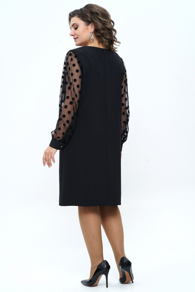 Платье черное, нарядное, сетка и текстиль Alani Collection 2253 - фото 5