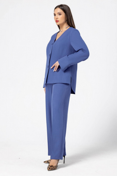 Костюм брючный с жакетом и прямыми брюками Gold Style 2679 джинс - фото 7