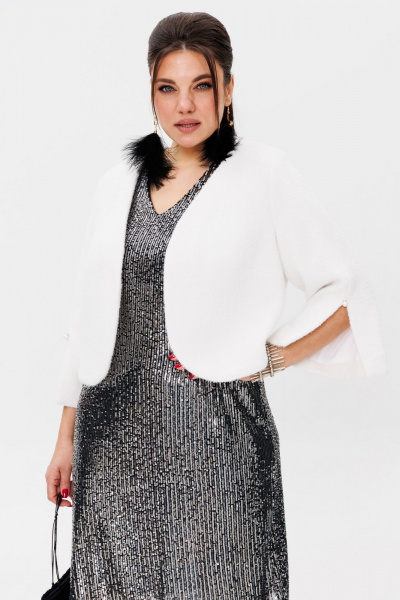 Платье из пайеток с V-образным вырезом нарядное Anelli 1441 звездное_небо - фото 10