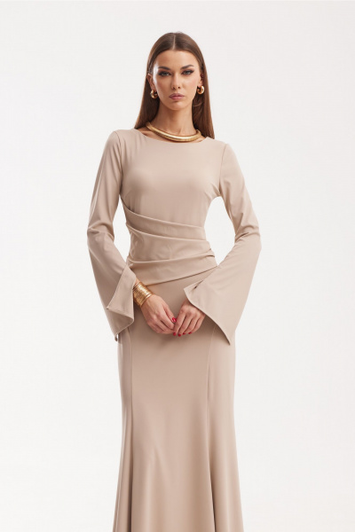 Платье приталенное макси из трикотажа с драпировкой N.O.W. 1513 - фото 6