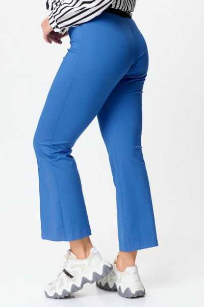 Брюки клеш из трикотажа с резинкой на поясе Nika.PL 0502201 синий - фото 7