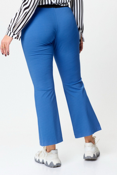 Брюки клеш из трикотажа с резинкой на поясе Nika.PL 0502201 синий - фото 6