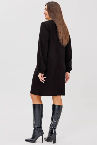 Платье черное трикотажное с аппликациями сердца Ma Сherie 4098 черный - фото 3