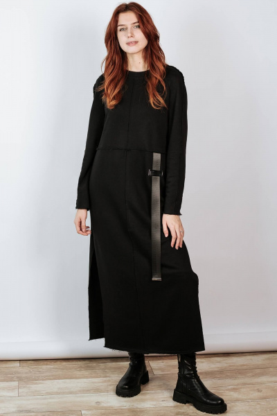 Платье прямого силуэта с разрезами из хлопка BUNABOUTIQUE 2111 - фото 3