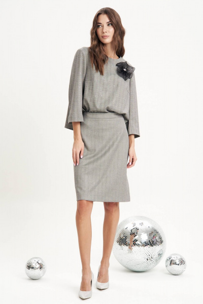 Блуза и Юбка демисезонный образ из текстиля с фактурой Fantazia Mod 5005/1 - фото 6