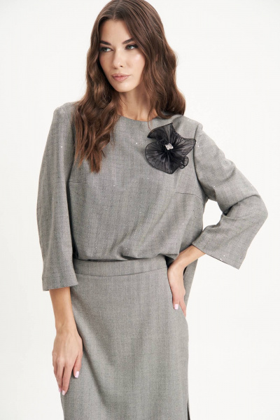 Блуза и Юбка демисезонный образ из текстиля с фактурой Fantazia Mod 5005/1 - фото 3
