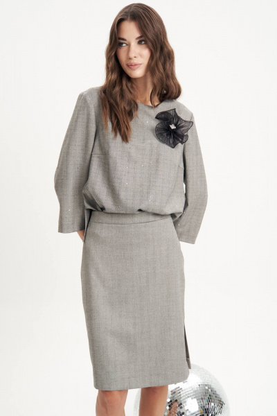 Блуза и Юбка демисезонный образ из текстиля с фактурой Fantazia Mod 5005/1 - фото 1