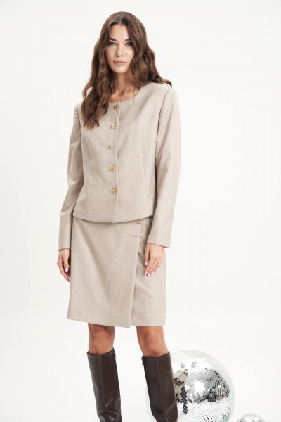 Юбка из ткани с пайетками на запах А-силуэта Fantazia Mod 5003 - фото 2