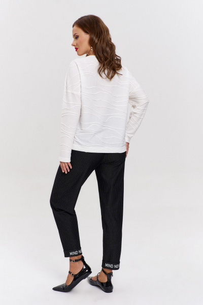 Черные трикотажные брюки с полосками и карманами AVE RARA 4130 черный - фото 4