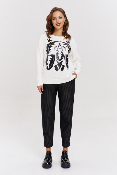 Черные трикотажные брюки с полосками и карманами AVE RARA 4130 черный - фото 1