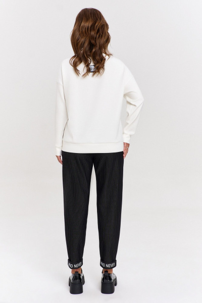 Черные трикотажные брюки с полосками и карманами AVE RARA 4130 черный - фото 2