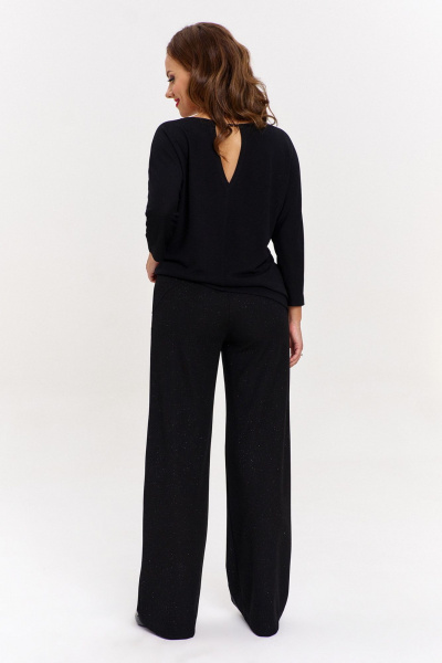 Мягкие трикотажные брюки с мерцанием и лампасами AVE RARA 4131 черный - фото 2