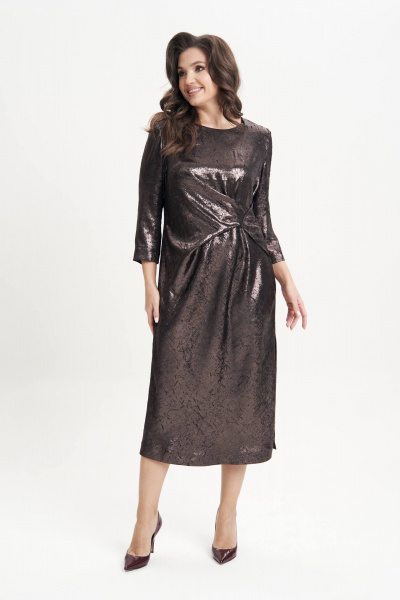 Элегантное вечернее платье с драпировкой и блестками Fantazia Mod 5011 - фото 1