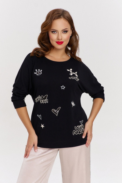 Палаццо из шелка с перламутровым отливом и лампасами AVE RARA 4135 пудра - фото 4