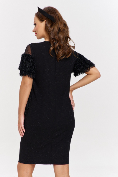 Платье из эффектного трикотажа с объемными карманами AVE RARA 5023 черный - фото 3