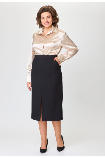 Классическая черная юбка-карандаш с карманами и разрезом VIPPRIMO 117 - фото 9