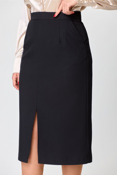 Классическая черная юбка-карандаш с карманами и разрезом VIPPRIMO 117 - фото 4